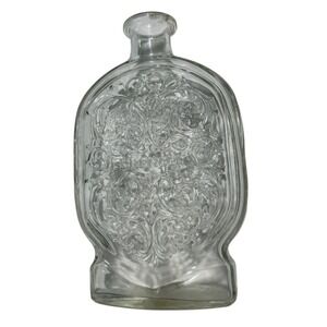 Vintage Schenley Embossed Glass Whiskey Decanter Bottle 1953 Bar Decor